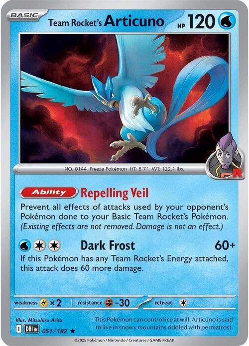 Destined Rivals Holo Team Rocket's Articuno #51/182
